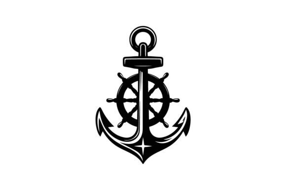 Anchor Ship Wheel SVG - Nautical Marine