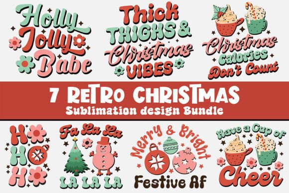 Retro Christmas Sublimation Design Bundl Review