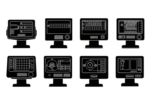 Retro Computer Monitor Icons Set Review