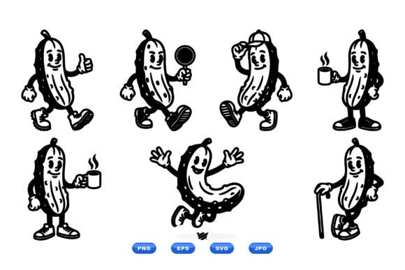 Retro Pickle Mascot Clipart Review