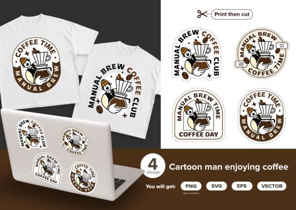 Reviewing Retro Manual Brew Coffee Club Graphics