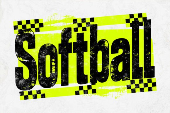 Softball Retro Checkered PNG Review